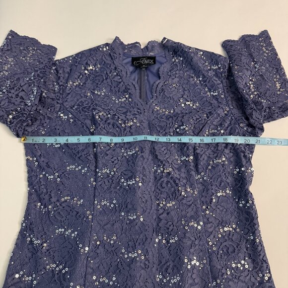 Alex Evenings Sequin Lace Top 3/4 Sleeve Womens Size XL - Picture 9 of 12